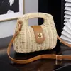 Bolso de nicho transfronterizo modelo nuevo 2026 moda femenina bolso tejido de paja para vacaciones en la playa y la costa, bolso de hombro y cruzado