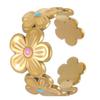 Europa y Estados Unidos anillo de gota de joyería transfronteriza amor cruz hojas tejidas flor anillo de acero inoxidable femenino sensación de alta gama