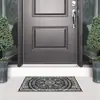 Tapete de Piso de Azulejo Floral Retrô Estilo Americano Transfronteiriço para Entrada, Resistente a Manchas e Fácil de Manter, Tapete de Entrada de Veludo Cristal Doméstico