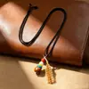 Pingente de Contas Mani Feito à Mão Ágata Natural e Lápis-lazúli Acessórios DIY Colar Estilo Étnico Design