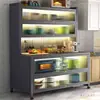 Estante de Almacenamiento de Cocina Aparador en Capas 1200 Piso Multicapa Horno de Microondas Olla Altura Gabinete de Almacenamiento a Prueba de Polvo