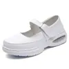 Sapatos de enfermeira transfronteiriços, antiderrapantes, respiráveis, sapatos baixos femininos, confortáveis e leves para os pés, sapatos de trabalho com fecho de velcro, sola macia, tênis brancos, atacado