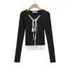 Ws9275-25 Novo Estilo de Verão Estilo Europeu e Americano Sexy Moda Casual Falso Duas Peças Renda Costura de Renda Malha