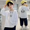 [100% algodão] roupas infantis camiseta dos meninos manga comprida outono crianças do meio e grande das crianças camisa dos meninos meia manga camisa de fundo