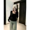 Suéter de Punto con Cuello Redondo para Mujer Otoño/Invierno 2026 Nuevo Estilo Versátil Retro Casual Top para Abrigo