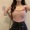 Camisola de Punto con Encaje para Mujer Ropa Interior y Exterior Verano 2025 Nuevo Top Ajustado sin Mangas para Usar Debajo