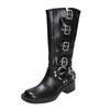Botas femininas combinação muito boa! Botas femininas estilo americano vintage Martin botas marrons botas altas botas longas botas de cowboy ocidentais