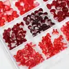Laço de Resina 3D Vermelho Vinho de Ano Novo Ancora Vermelha Acessórios para Nail Art Strass de Unha Usável Pequenas Decorações