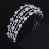 Diadema de circonita multicapa para boda en el escenario, tocado geométrico de lujo europeo y americano, accesorios de novia transfronterizos, banda para el cabello