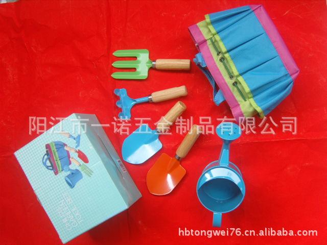 H-018套装园艺工具配件,儿童花园工具耙铲三齿叉淋花壶浇花