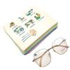 Aguja de Fibra Cuatro en Uno Paño de Limpieza para Gafas Instrucciones de Cuidado para Gafas de Dibujos Animados Paño para Gafas Tienda de Gafas de Punto Monturas de Gafas