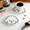 Posavasos Absorbente de Tierra de Diatomeas con Perrito Lindo, Simple Posavasos para Taza de Café, Posavasos para Tazón de Forma Irregular, Almohadilla Engrosada Antideslizante con Aislamiento Térmico