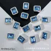 Anel retangular de zircônia grande com furo passante multicolorido, nova caixa mágica de diamante, acessórios de contas para pulseira e colar DIY, liga metálica com furo reto