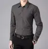 Camisa para Hombre Primavera y Otoño Manga Corta Casual de Negocios Estilo Coreano Ajustada Ropa de Trabajo Manga Larga Padrino Camisa Roja Tendencia Profesional