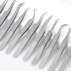 Pinzas para Extensiones de Pestañas Postizas Tipo Rejilla, Pinza de Pluma Dorada Delfín, Pinzas para Abrir Pestañas, Aplicador de Pestañas Postizas