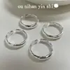 Anillo Abierto Trenzado de Plata de Ley S925 Ounihan para Mujer, Anillo de Alto Gama con Diseño Coreano de Nicho