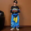 Ropa de Calle de Baile Urbano de Moda para Niños, Estilo Motociclista, Atuendos de Presentación Geniales y Elegantes para Niños, Atuendos de Pasarela Modelo de Verano, Ropa de Práctica Hip-Hop