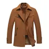 Nueva Ropa Exterior de Lana con Doble Cuello Otoño e Invierno, Ropa Exterior de Algodón y Lana para Negocios Sin Planchar, Ropa Exterior de Lana para Hombre, Cremallera Horizontal 02