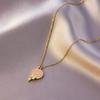 Popular Dulce Pequeño Fresco Pequeño Corazón Rojo Acero Titanio Collar para Mujer Estilo Ins Lujo Ligero Nicho Chapado en Oro de 18K Cadena Clavícula Combinable