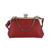 Comercio exterior nuevo bolso de mujer con boca de clip bolso concha 2025 sobre la postura europeo y americano retro portátil bandolera PU bolso de cadena