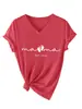 Mamá Est 2026 Amazon Ebay Sitio Independiente Camiseta Casual Cómoda de Manga Corta con Cuello en V para Mujer Capa Base Comercio Exterior