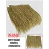 Tipo de fusión en caliente hoja fina paja artificial resina PE techo de paja artificial lugar escénico decoración hierba de pelo artificial paja de plástico