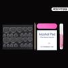 Kit de Herramientas para Uñas con Descuento Juego de Cuatro Piezas con Pads de Algodón con Alcohol, Pegamento Amarillo tipo Gel Doble Cara de Adhesión Fuerte y Lima de Uñas
