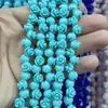 8mm Pó de Concha Prensado Flor Rosa 3D Contas Flor Rosa Prensadas e Esculpidas Contas Soltas Pulseira DIY Colar Acessórios Materiais Atacado