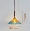 Luminária pendente de cabeceira vintage para quarto principal, estilo de alta qualidade francês de meados do século, cabeça única de madeira maciça, para hall de entrada e corredor, cabo longo, pequeno pendente de alumínio