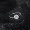 Anillo Nalan de Plata de Ley S925 Estilo Lujo Ligero Ins Lágrimas de Sirena Moissanita de 1 Quilate 2 Quilates R03416