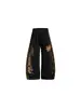 Pantalones Casuales de Pierna Ancha para Mujer Estampado de Leopardo Retro Callejero Estampado de Letras Raya Pierna Curva para Baile Adelgazantes Primavera Otoño