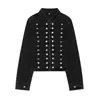 Chaqueta de Mezclilla Elegante Casual de Manga Larga con Cuello Redondo Estilo Europeo y Americano Transfronterizo 2026 Nueva Moda para Mujer 0695274
