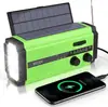 Radio de Emergencia AM/FM/WB Generación de Energía Manual Solar Carga USB Batería AAA Radio Multibanda Auriculares