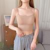 Colete de seda de gelo sem costura de beleza nas costas Almofada de peito fixa integrada interna feminina Base de desgaste externo Roupa íntima feminina