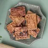 Madera de Azufaifo Tallada por Rayo Natural Amatista Púrpura Placa de Madera de Seguridad Accesorios DIY Colgante de Collar Encanto para Bolsos Joyería al por Mayor