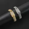 Pulsera Cubana de Espinas Pequeñas Nueva Europea y Americana 16mm Punk Hip Hop con Pinchos Castaña de Agua Pulsera para Hombre Joyería Transfronteriza