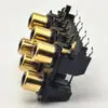 Soquete AV6 RCA Lotus Dourado Soquete de Áudio Soquete AV de Avião Horizontal Assento de Painel de Placa de Circuito Seis Furos