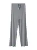 Pantalones de Maternidad Verano Estilo Delgado Ropa Exterior Pantalones de Pierna Ancha de Seda Helada para Mujer Caída Talla Grande Pantalones Casuales de Pierna Recta Ropa de Maternidad Estilo Verano