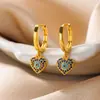 Pendientes de Ojo de Diablo de Moda en Forma de Corazón Pendientes Colgantes de Amor en Forma de Corazón Transfronterizos Chapados en Oro de 18k con Circonitas