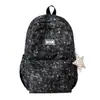 Mochila macia com gradiente estrelado amarelo limão, tema floresta, para meninas e estudantes, com sensação leve e arejada, doce e delicada, perfeita para viagens