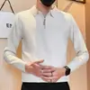 Suéter moderno y elegante para hombre, estilo otoño e invierno, tejido de punto de alta gama con media cremallera, nuevo modelo 2006 camisa interior para hombre