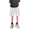 Pantalones Cortos de Seda Helada con Textura Plisada para Hombre Verano Delgados de Playa de Longitud Media Talla Grande Holgados Casuales Deportivos de Cinco Puntos