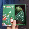 Llavero Colgante de Ganchillo de Hilo Navideño Encanto de Bolsa de Pareja Linda de Dibujos Animados Pequeño Regalo de Navidad Venta al por Mayor