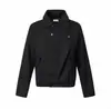 Chaqueta de alta gama estilo coreano con cuello alto y cierre de botón y cremallera bidireccional para hombre, nuevo abrigo casual holgado de otoño