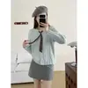 Suéter de Tricô Trançado Macio e Fofo Estilo Preguiçoso Novo Outono/Inverno 2026 para Mulheres Cardigã Top de Tricô com Fita Solta Suave Tendência