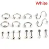 Fabricantes en Europa y Estados Unidos 16 juegos de joyería para piercing mixta de acero inoxidable: clavos para labio, aretes, clavos para ceja, anillo para pezón, piercing para lengua