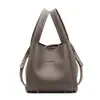 Bolso de Moda Casual de Tendencia Popular con Patrón de Lichi, Bolso Cubo Estilo Coreano, Bolso de Hombro Versátil de Gama Alta para Mujer