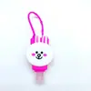 Funda de PVC de dibujos animados para botella de gel antibacterial, superventas transfronteriza, funda protectora de resina hecha a medida para botella trapezoidal de 30 ml, botella de perfume con cordón