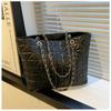 Lingge Bolsa de Grande Capacidade Bolsa Feminina 2024 Popular Nova Moda Moda Internet Popular Bolsa de Ombro All-match Chain Tote Bag
