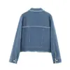 Comercio Exterior Transfronterizo 2026 Nueva Moda Más Vendido Diseño Holgado Borla Chaqueta de Mezclilla 4001056